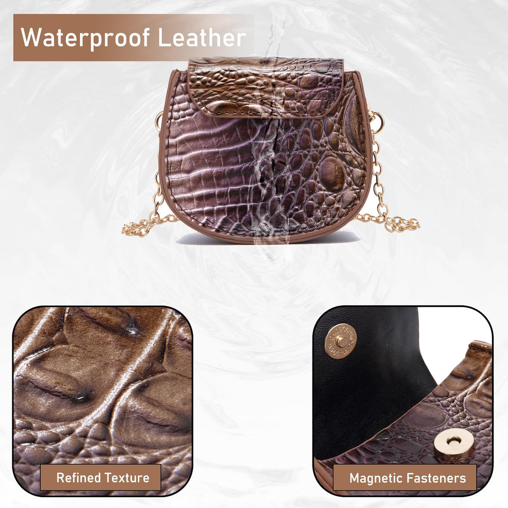 Mini Crocodile Embossed Leather Clutch N197891