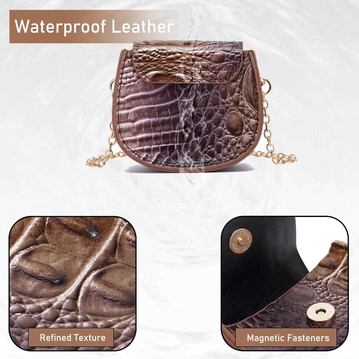 Mini Crocodile Embossed Leather Clutch N197891
