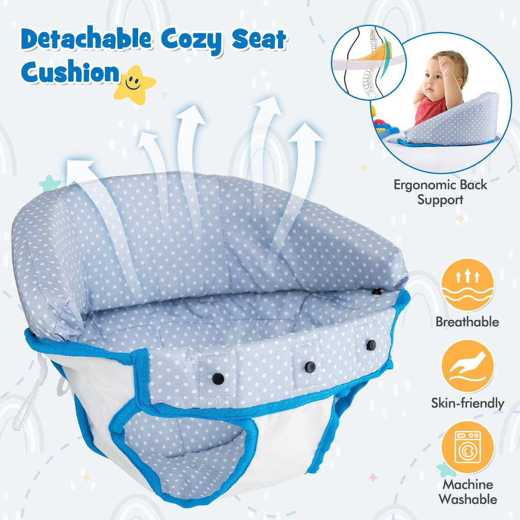 Blue 5 in 1 Foldable Baby Walker with Wheels F244