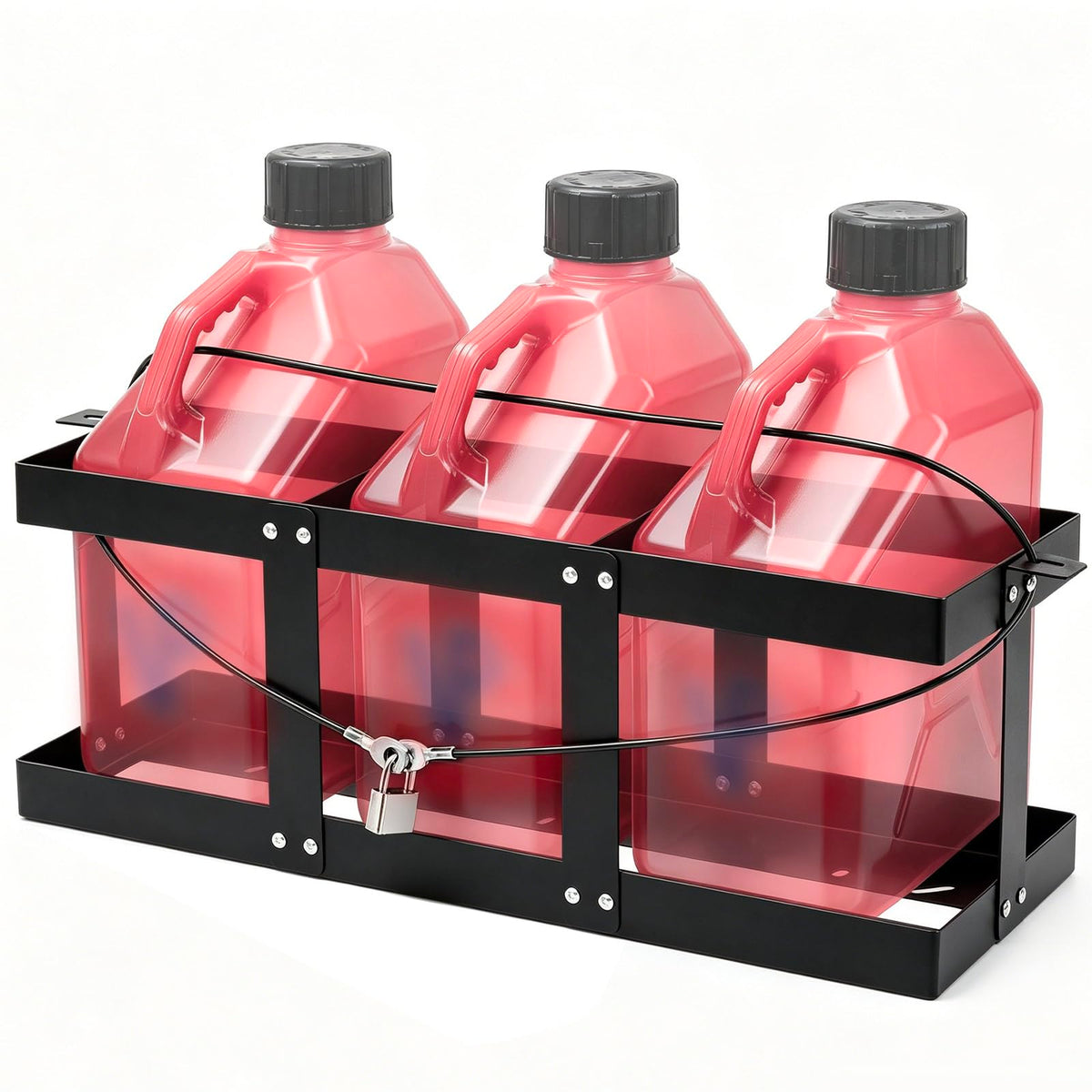 Black Iron 3 x 5-gallon Gas Can Holder U621045