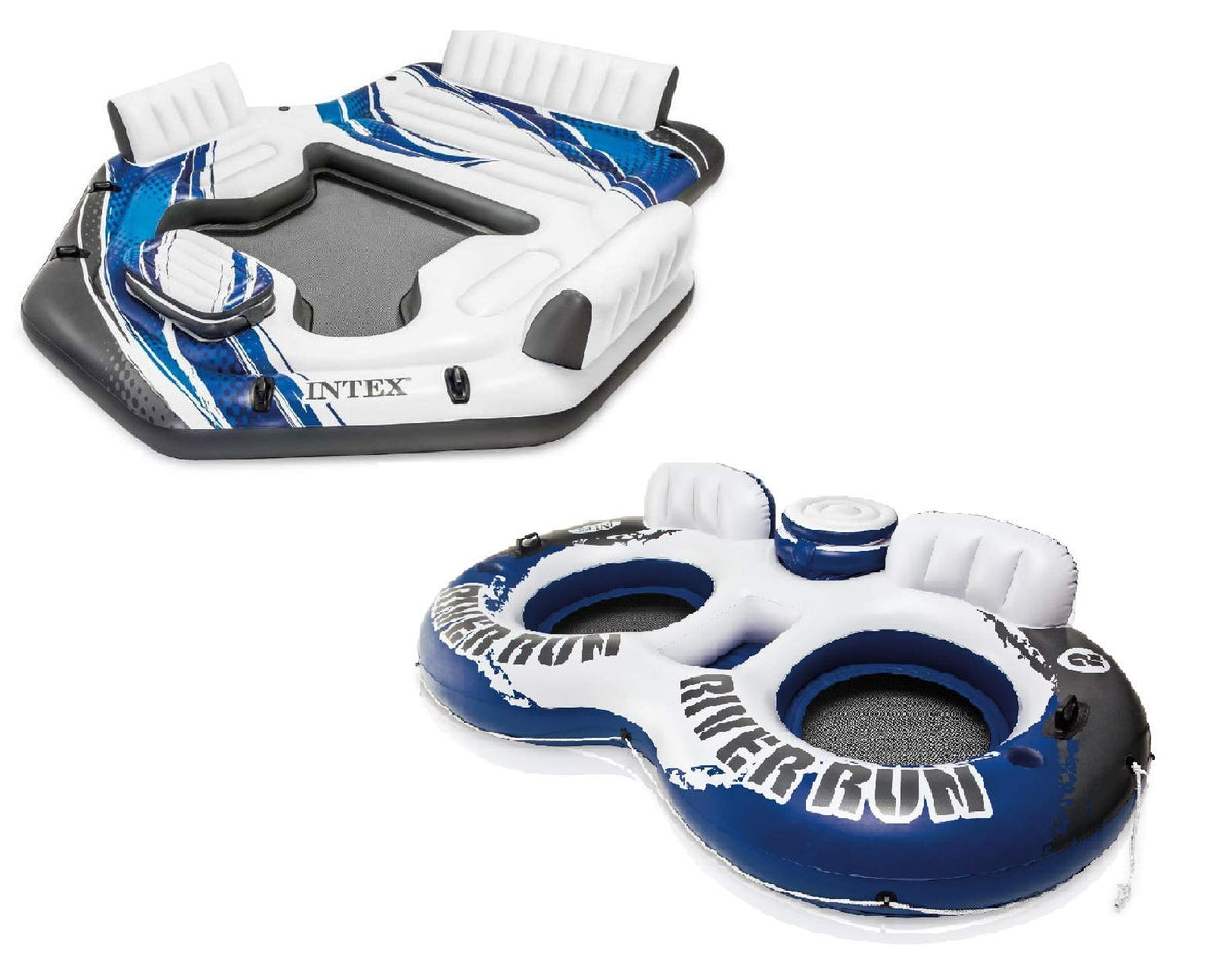 Blue 5-Person Floating Pool with River Run D2717
