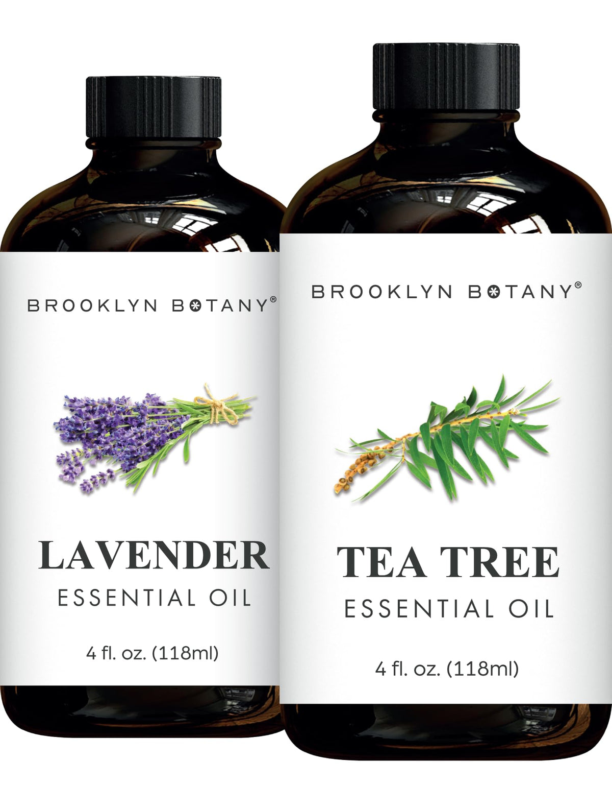 Lavender & Tea Tree Essential Oils 4 Fl Oz Pack of 2 K601