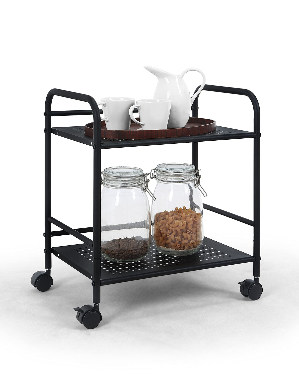 2-Tier Metal Rolling Utility Cart A634