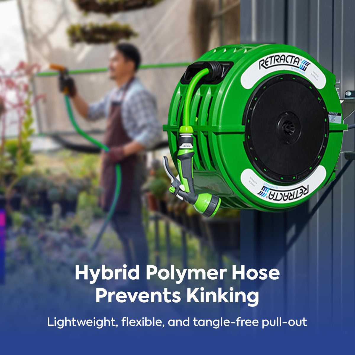 60 Ft Heavy Duty Retractable Garden Hose Reel with Swivel Bracket R376