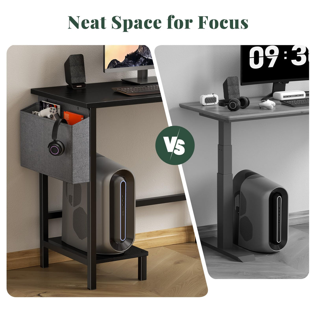 L Shaped Gaming Desk with PC Stand R206955