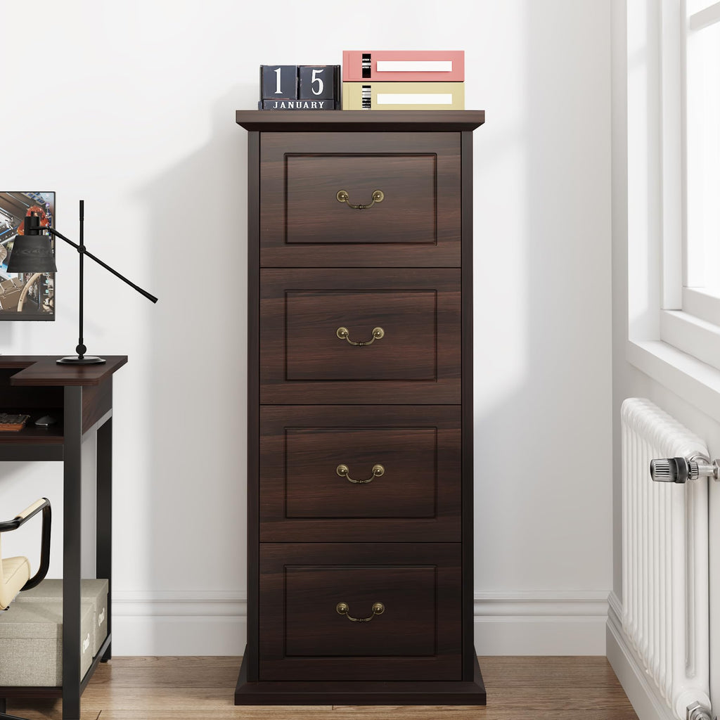 4 Drawer Walnut File Cabinet J194