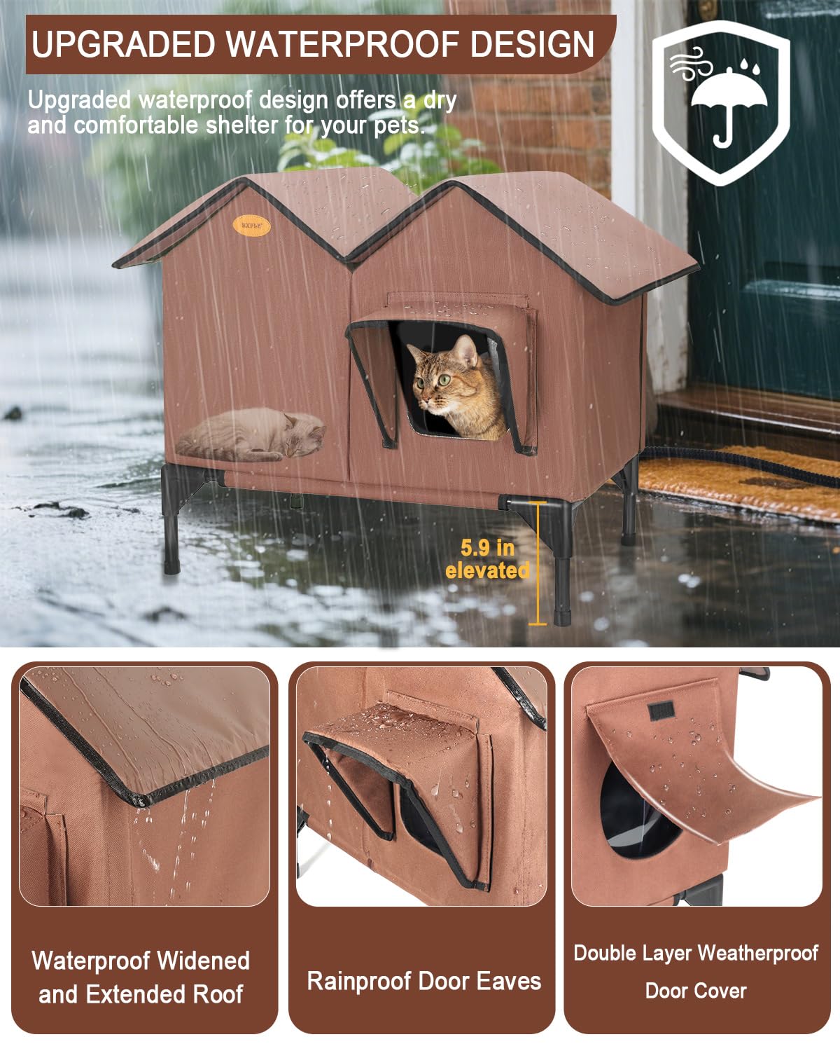 Large Insulated Heated Outdoor Cat House O358