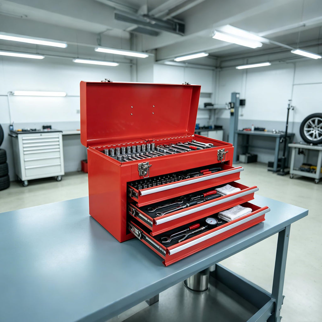 20.5-Inch Metal Tool Box with 3 Drawers Y22657