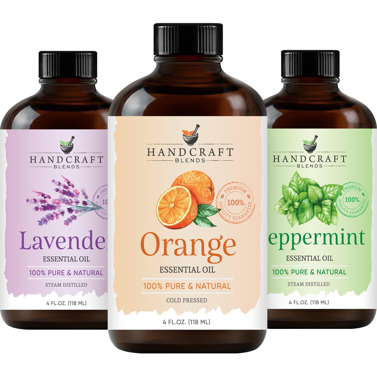 100% Pure & Natural Orange, Lavender, Peppermint Essential Oil Blend 4 Fl. Oz Z712
