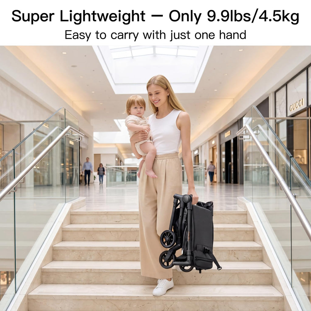 Ultra Compact Lightweight 9.9 lbs Black Travel Stroller S918825