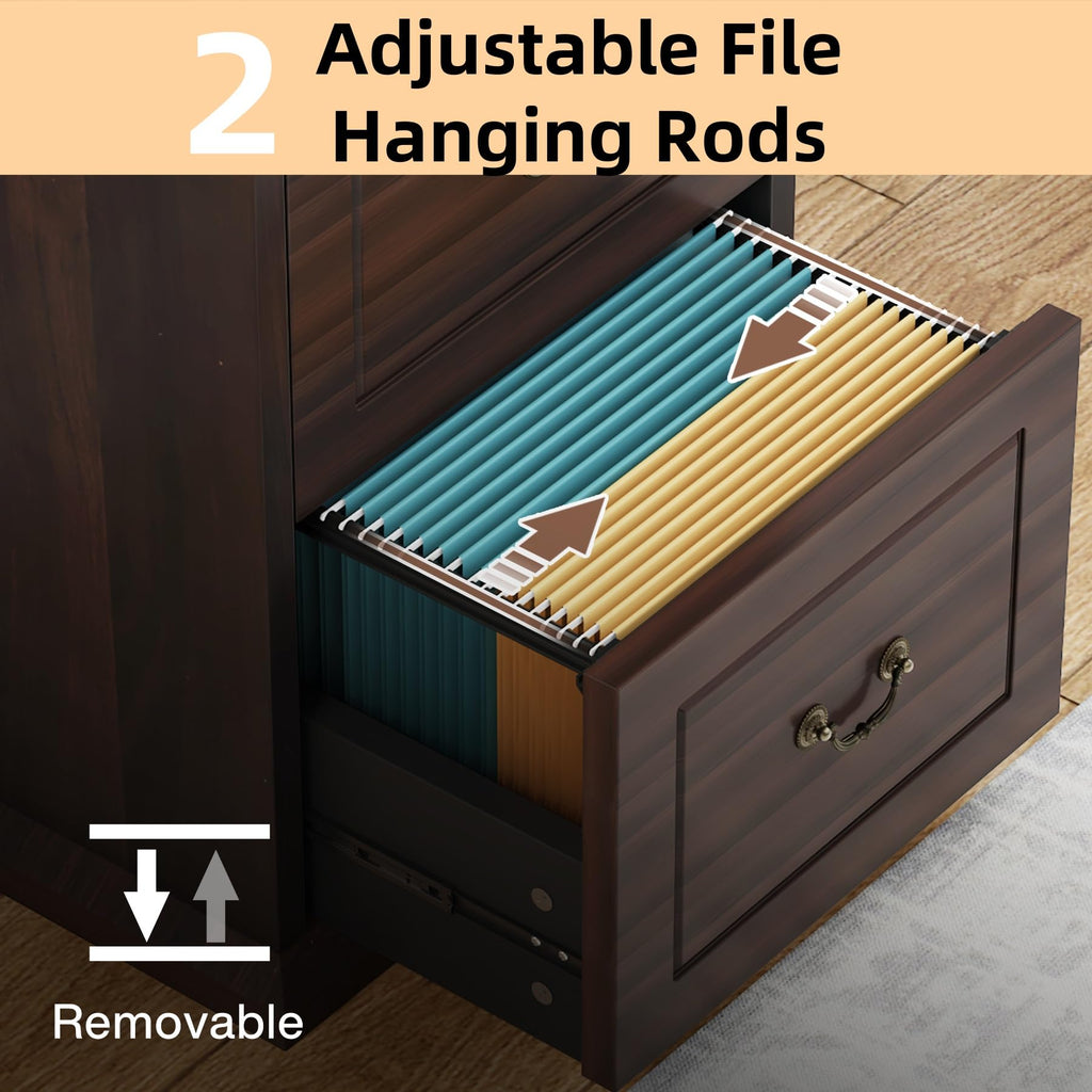 4 Drawer Walnut File Cabinet J194