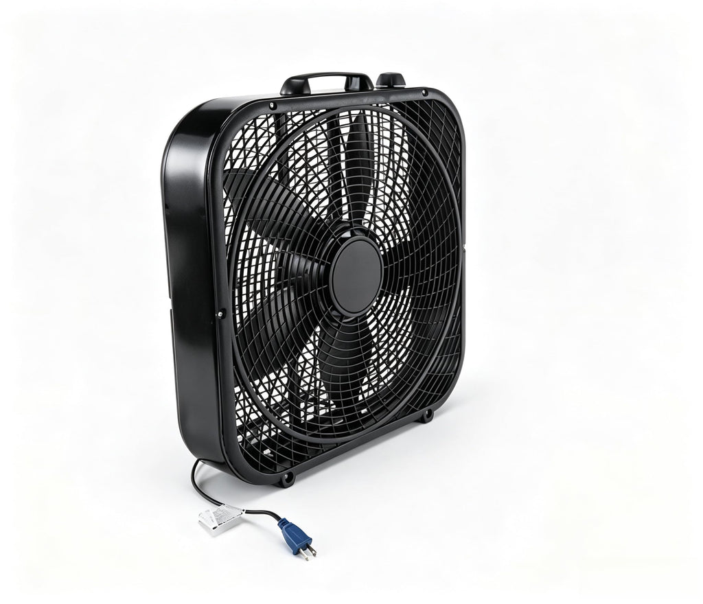 20 Inch Black 3-Speed Box Fan with Handle B180050