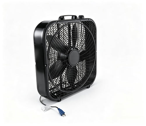 20 Inch Black 3-Speed Box Fan with Handle B180050