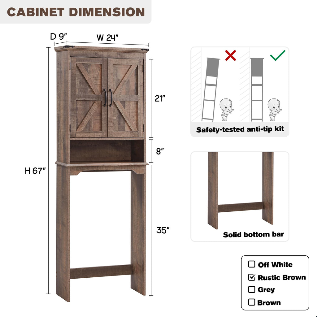 67" Over Toilet Storage Bathroom Cabinet C791696