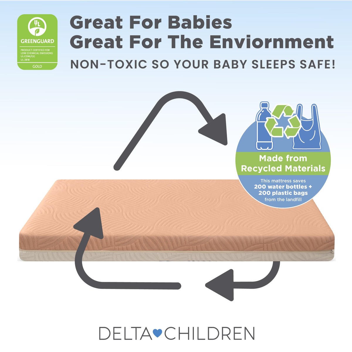 Apricot White Breathable Baby Crib & Toddler Mattress Z838482
