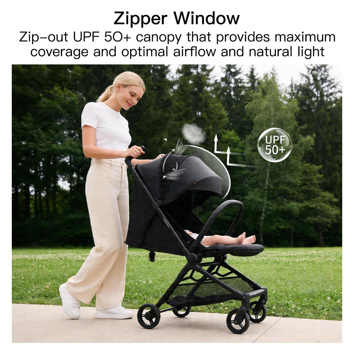 Ultra Compact Lightweight 9.9 lbs Black Travel Stroller S918825