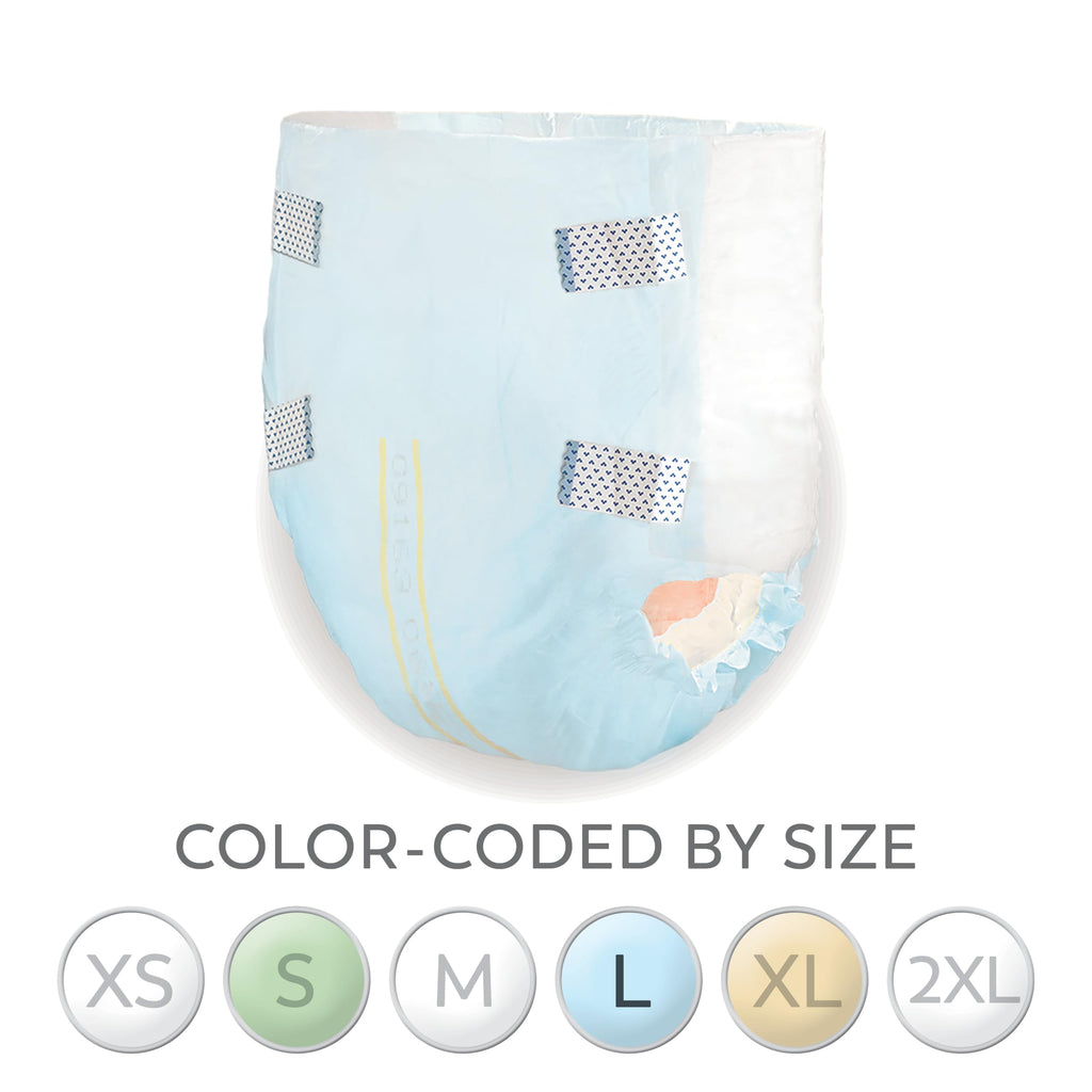 Heavy Adult Diapers with Tabs, Large, 12 Ct B674097
