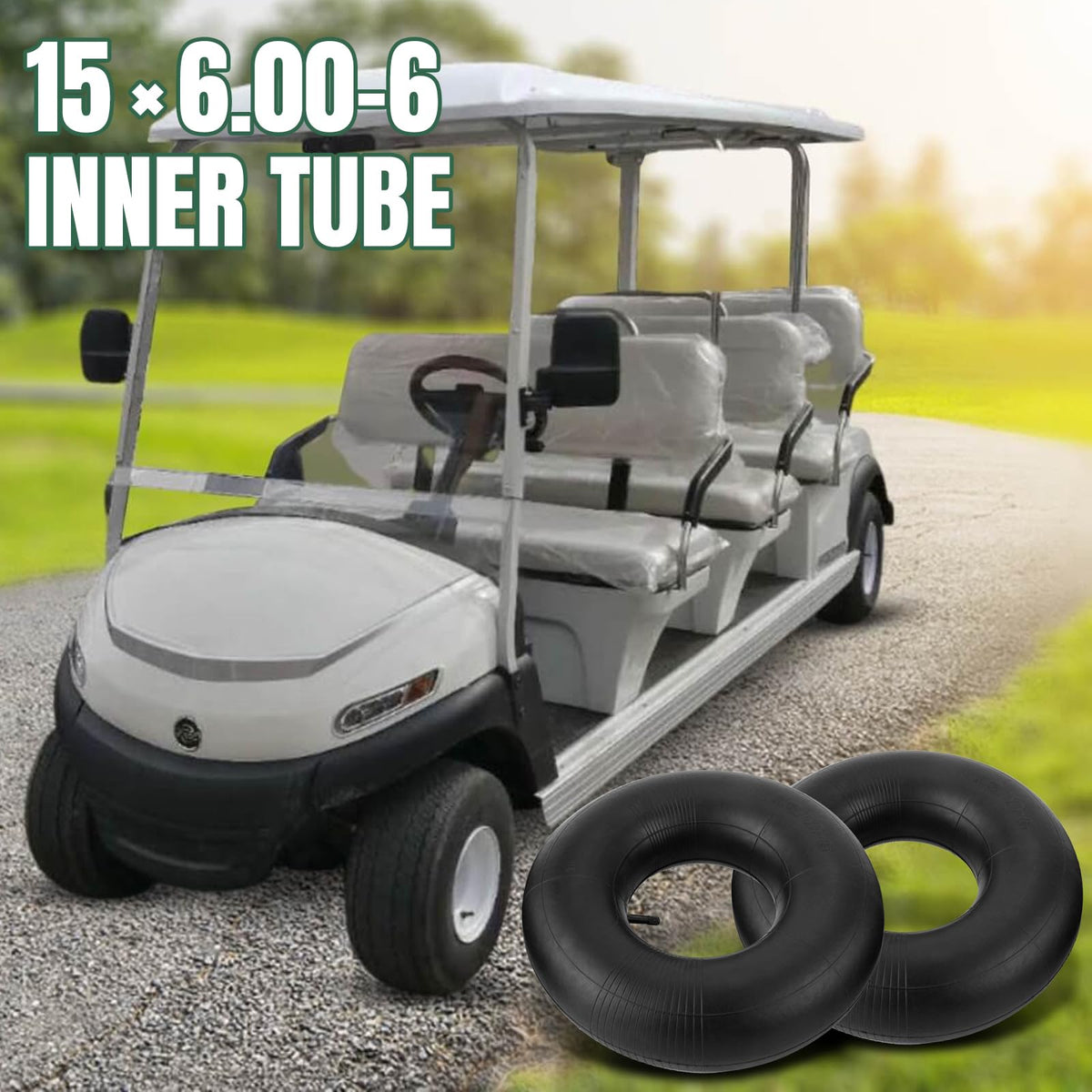 15x6.00-6 Inner Tube with Straight Valve Stem 2-Pack A258445