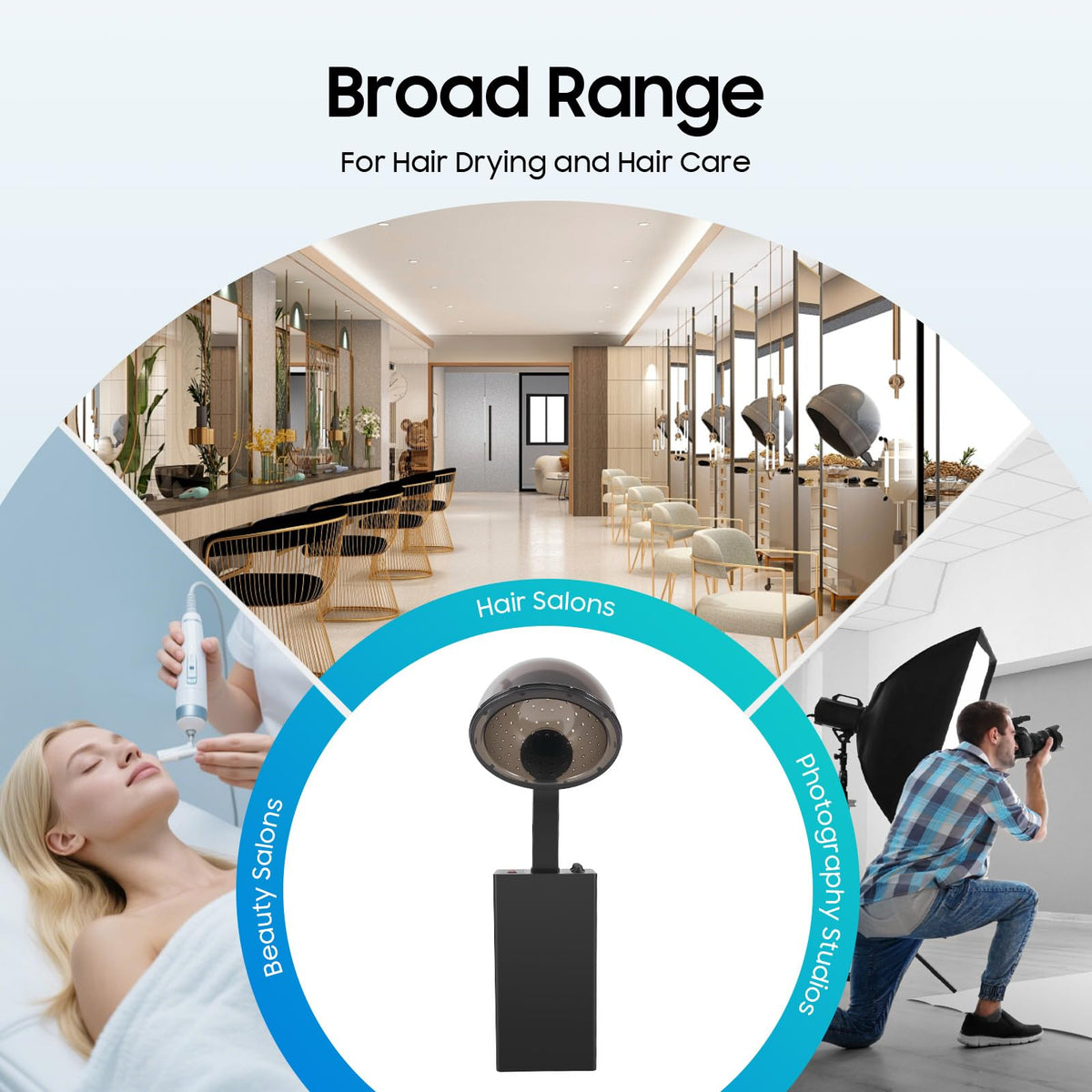 1200W Hooded Hair Dryer with Stand B583054