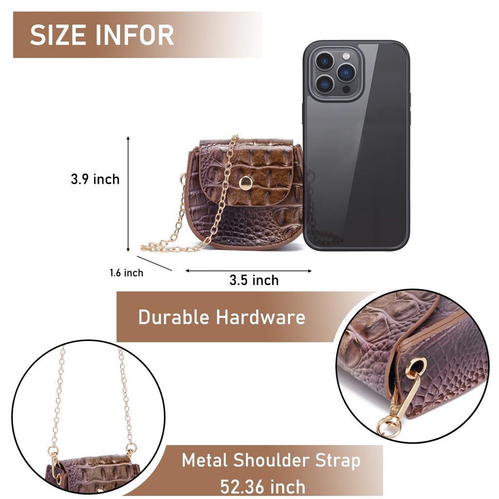 Mini Crocodile Embossed Leather Clutch N197891