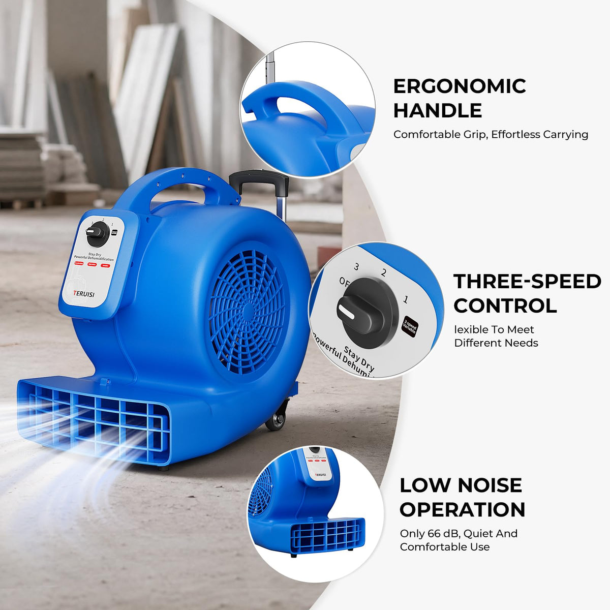 1/2 HP 1800 CFM 3 Speed Air Mover Blower Fan I242241