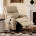 Beige Leather Swivel Rocking Recliner Chair Y425055