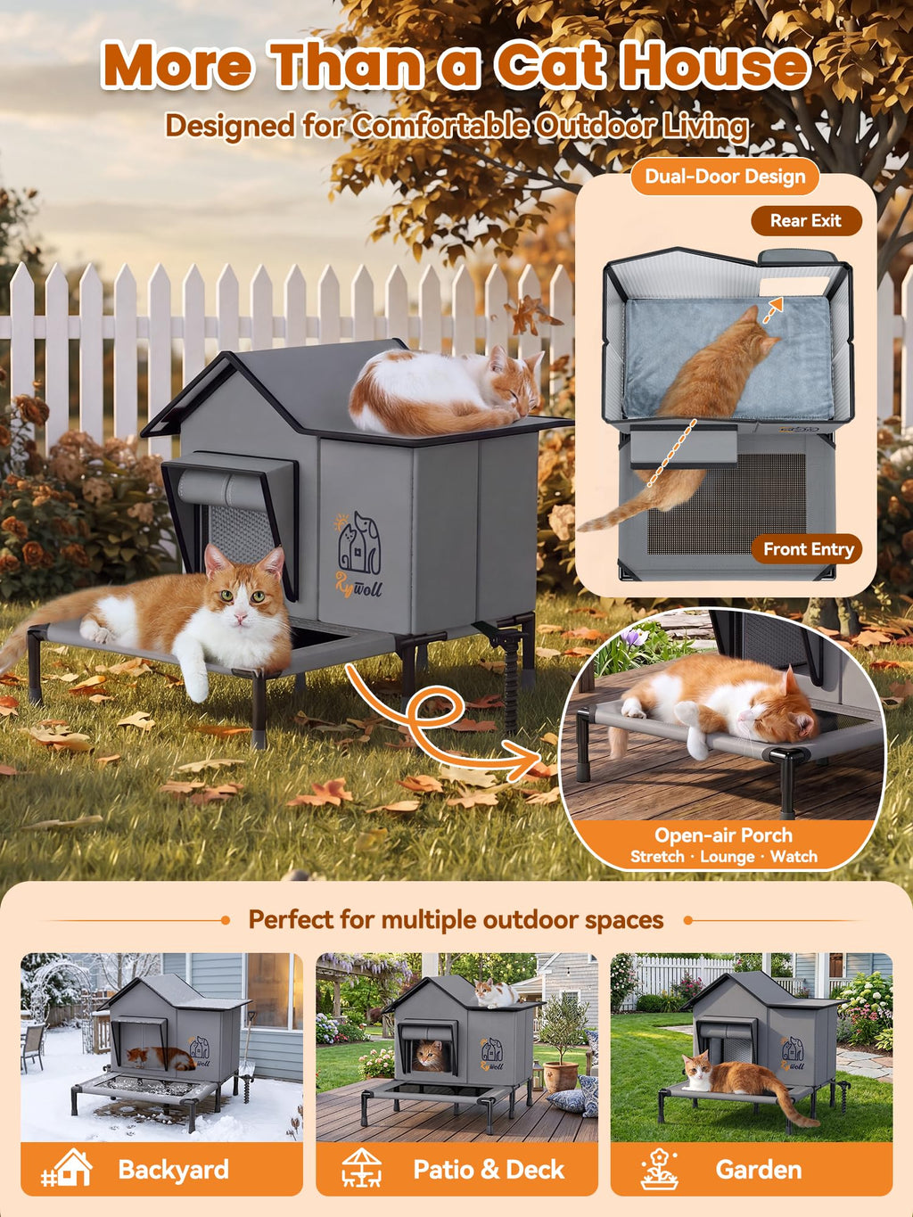 Heated Weatherproof Insulated Outdoor Cat House H499