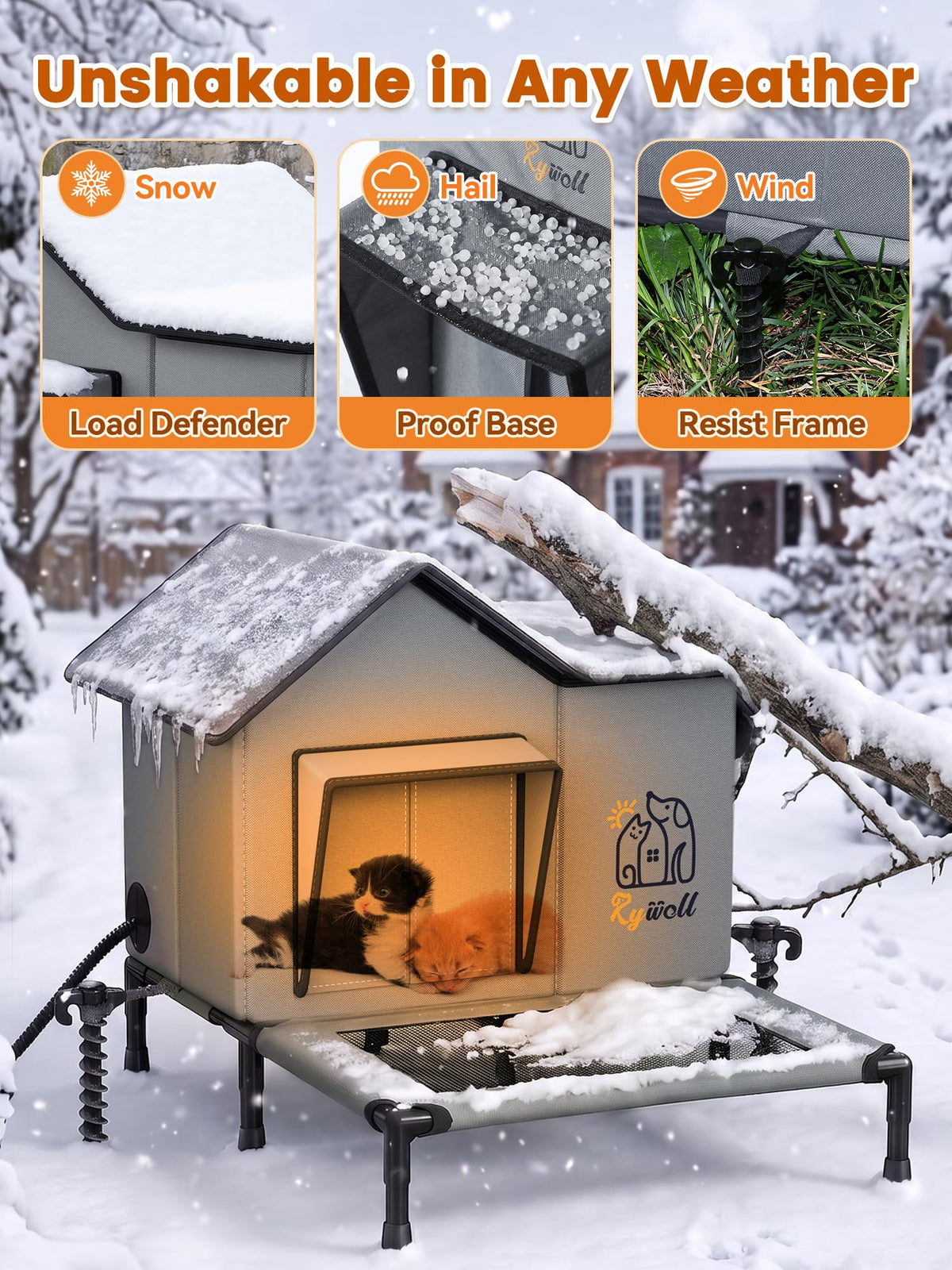 Heated Weatherproof Insulated Outdoor Cat House H499