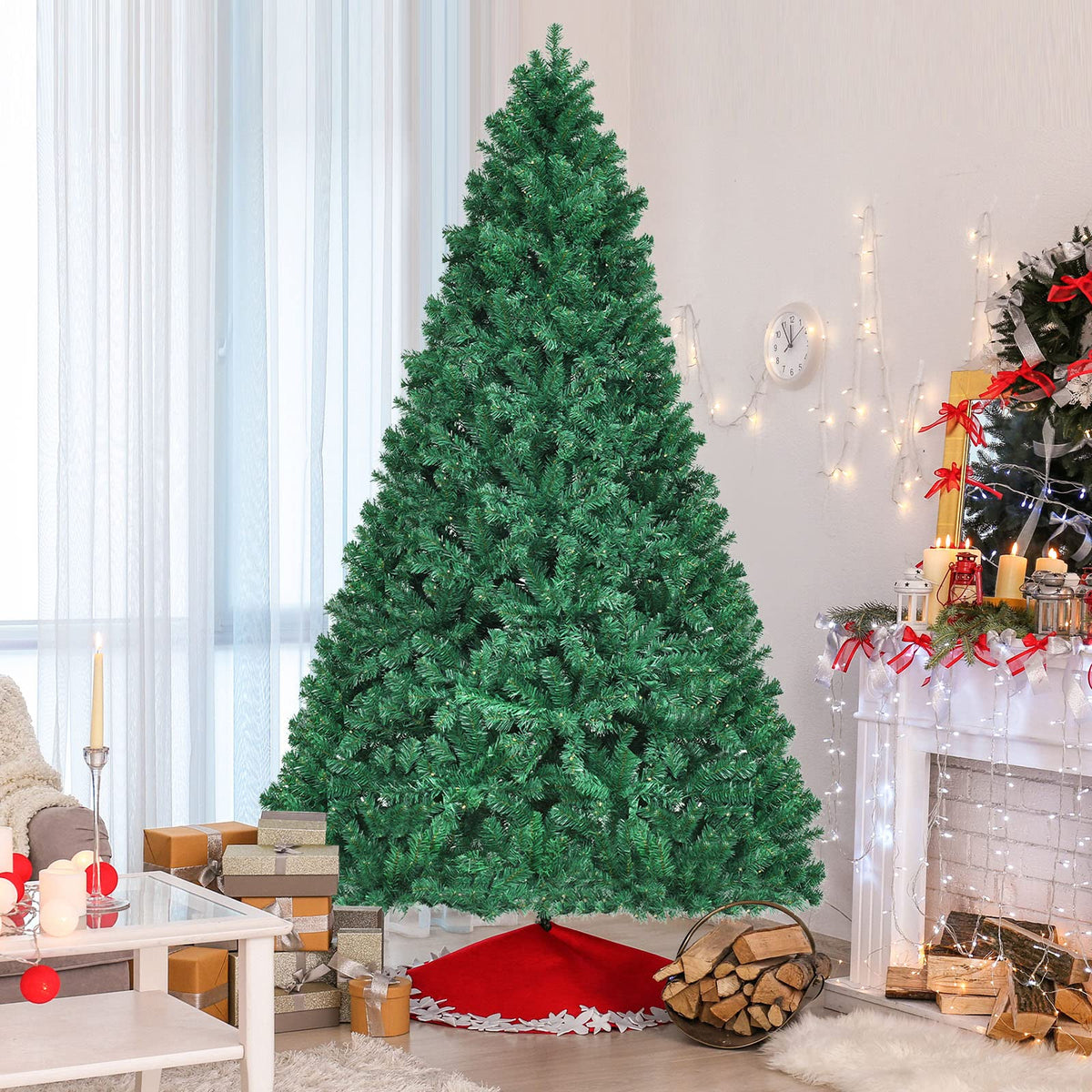 8ft Prelit Artificial Christmas Tree with 430 Warm White LED Lights Z514570