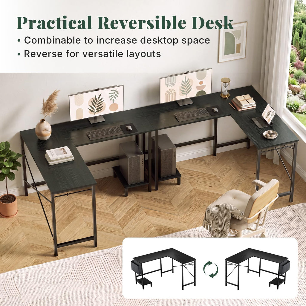 L Shaped Gaming Desk with PC Stand R206955