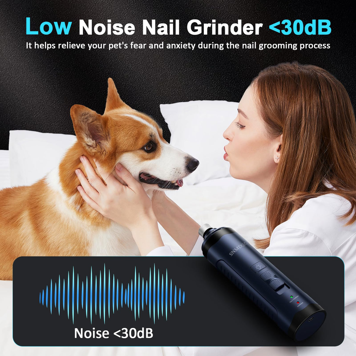 Dog Nail Grinder and Clippers Kit with 2 LED Lights S488