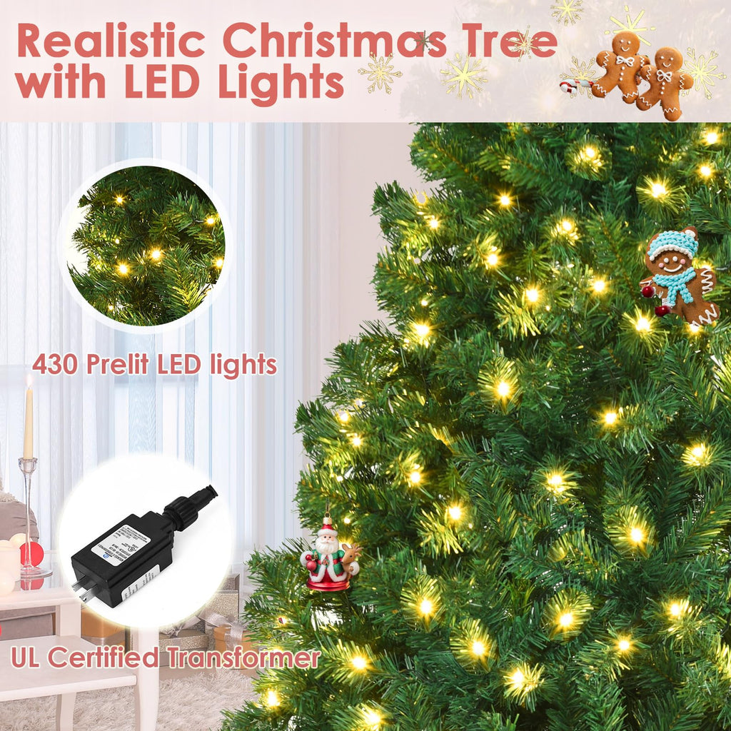 8ft Prelit Artificial Christmas Tree with 430 Warm White LED Lights Z514570