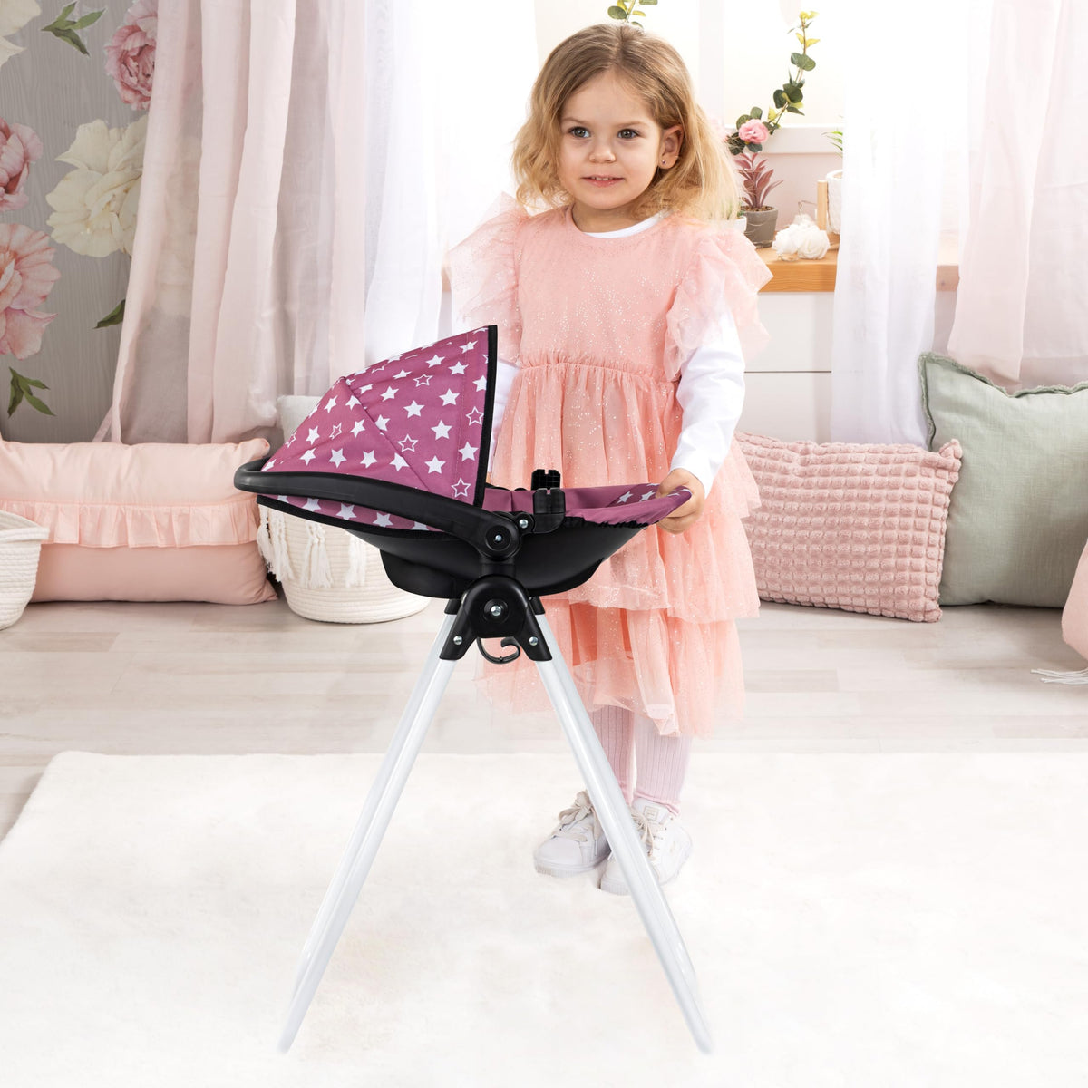 Pink Convertible Highchair & Swing W829