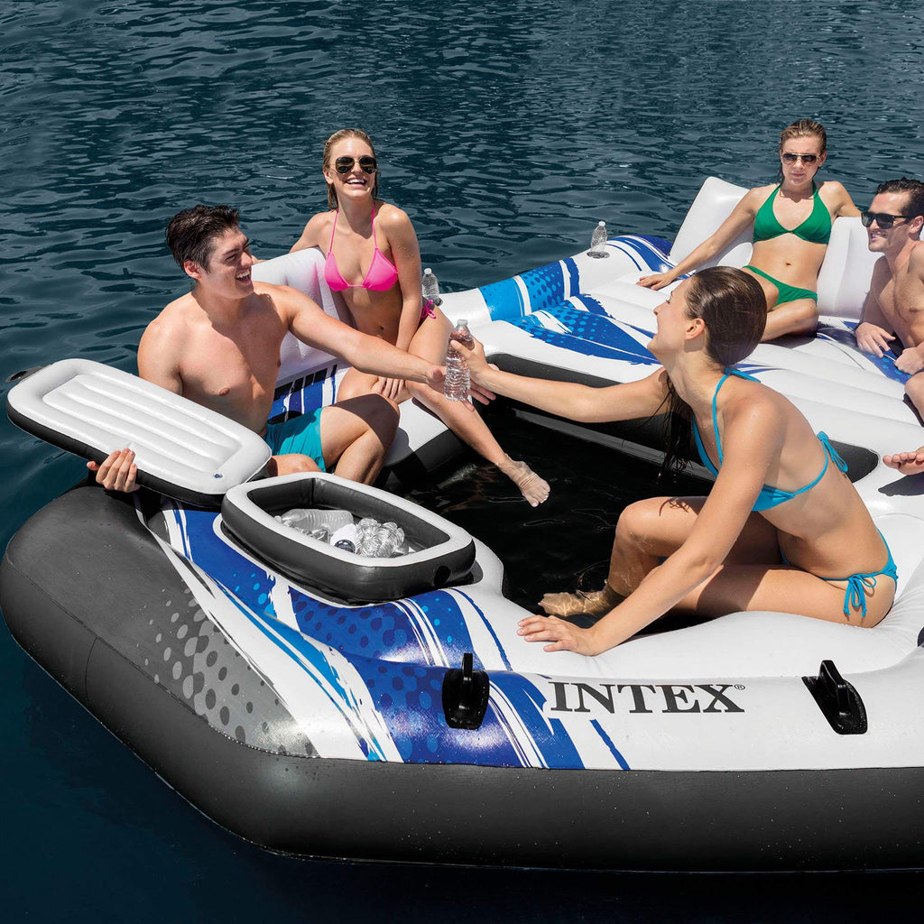 Blue 5-Person Floating Pool with River Run D2717