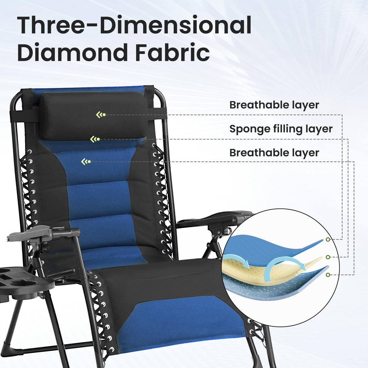 Oversized Zero Gravity Chair 2 Pack Black Blue B4585