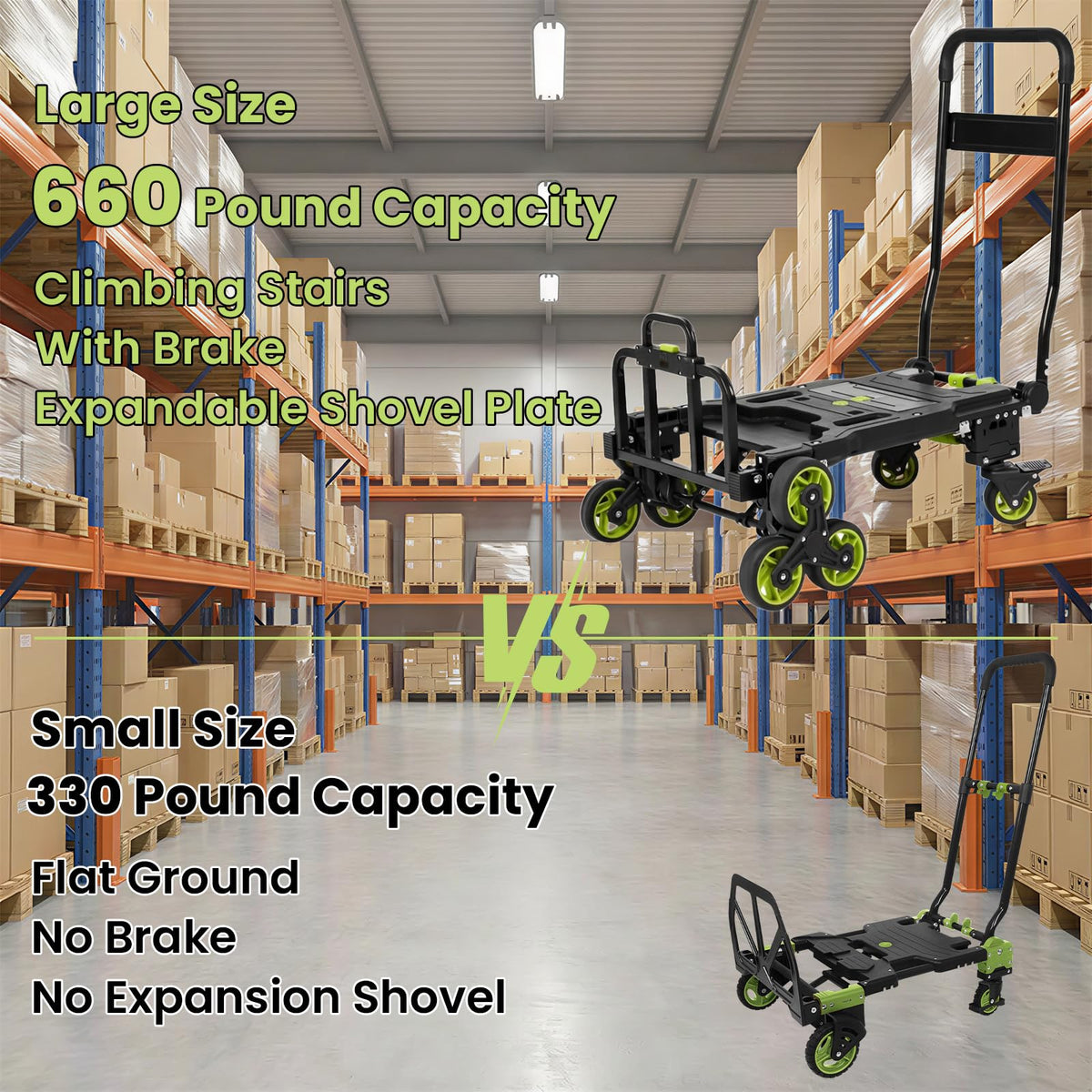 3 in 1 Convertible Folding Hand Truck with Brakes R591