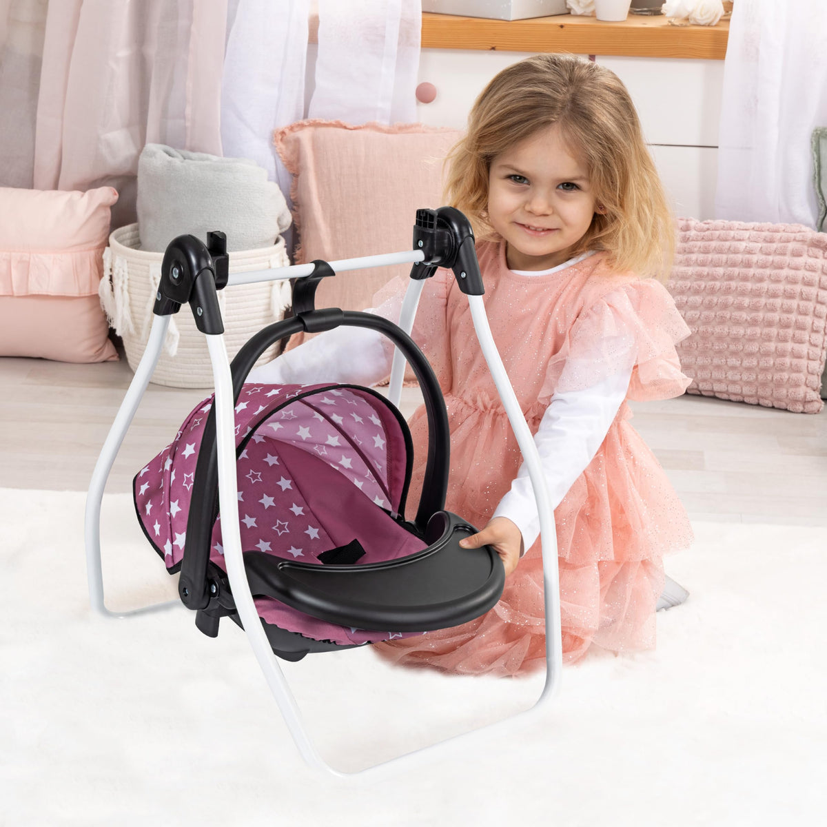 Pink Convertible Highchair & Swing W829