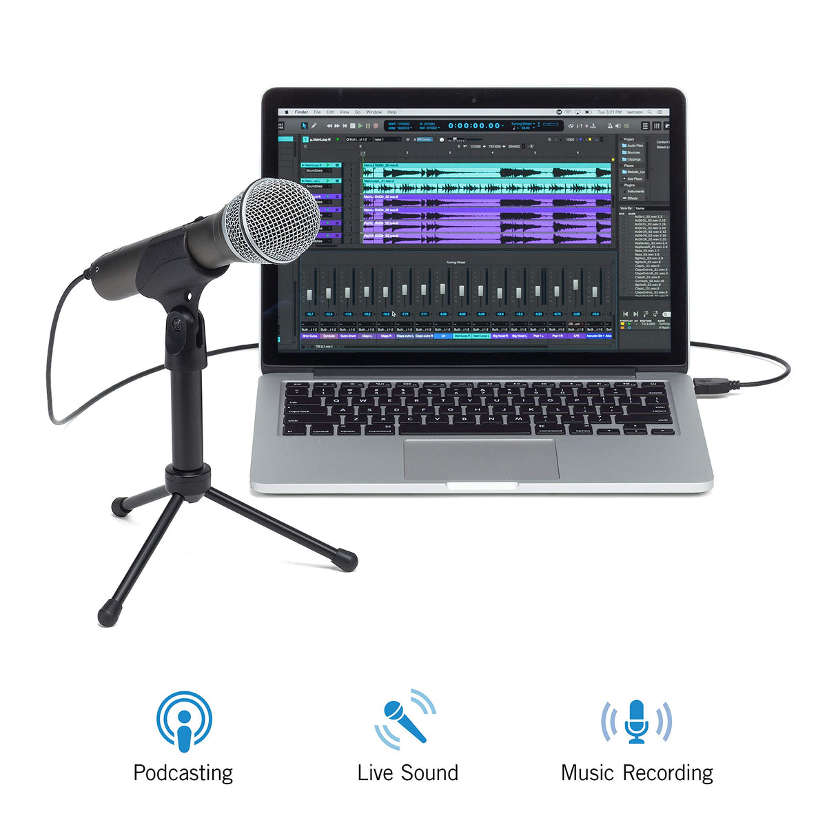 USB/XLR Dynamic Microphone Recording and Podcasting Pack E50306