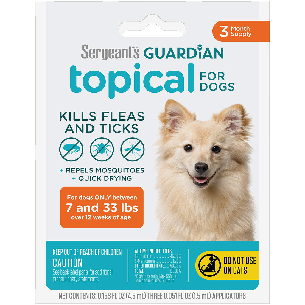 Flea & Tick Topical Dogs 7-33 lbs 3-Month G833656