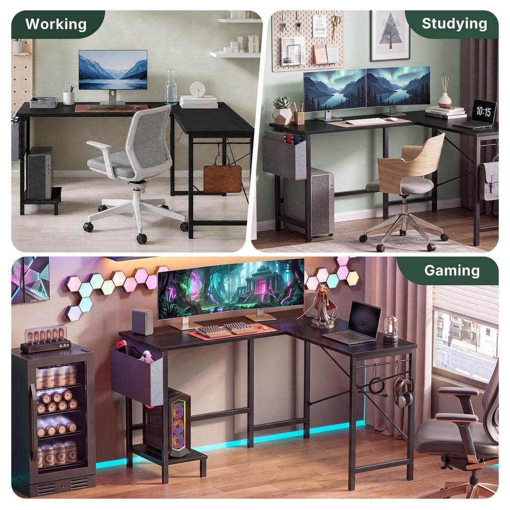L Shaped Gaming Desk with PC Stand R206955