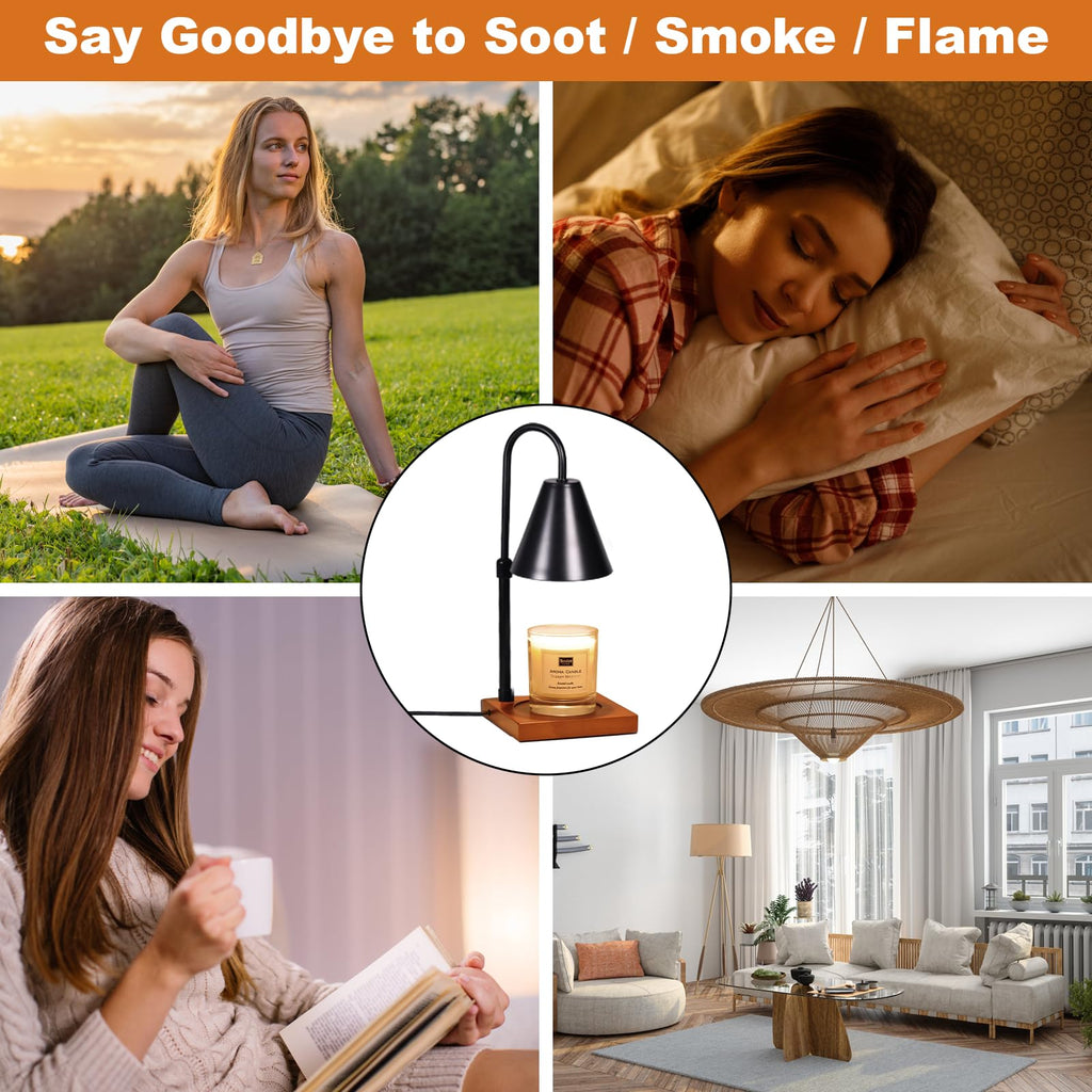 Candle Warmer Lamp with Timer, Adjustable Height Dimmable, 2 Bulbs J527181
