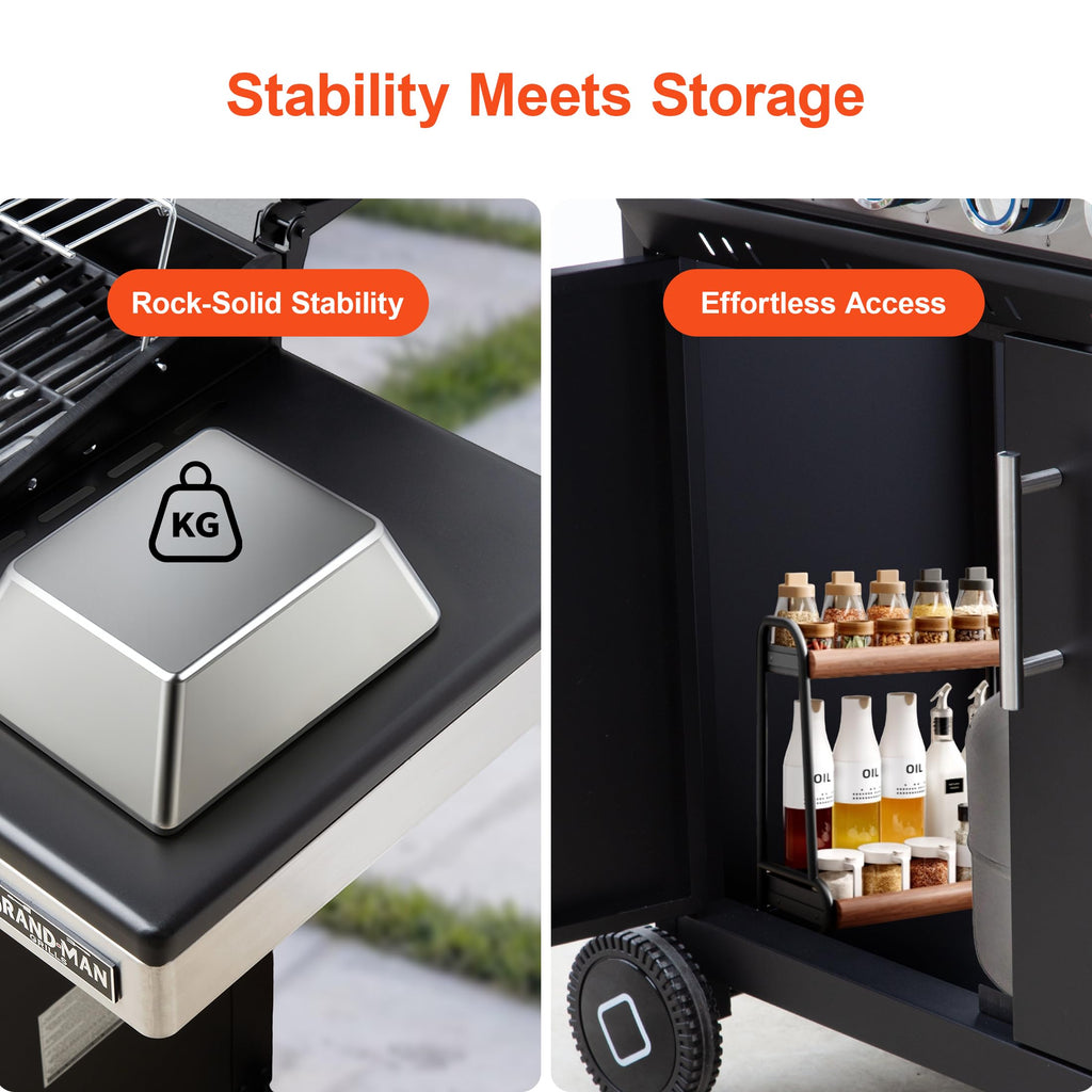 6-Burner Propane Gas Grill with Infrared Sear Side Burner U306