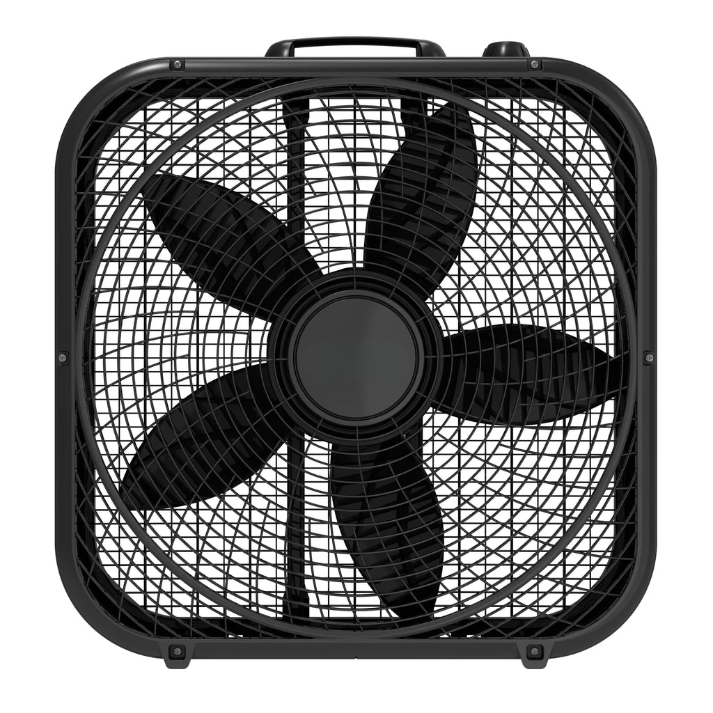 20 Inch Black 3-Speed Box Fan with Handle B180050