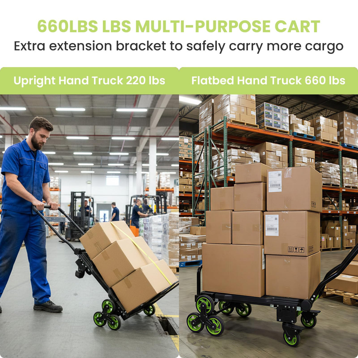 3 in 1 Convertible Folding Hand Truck with Brakes R591