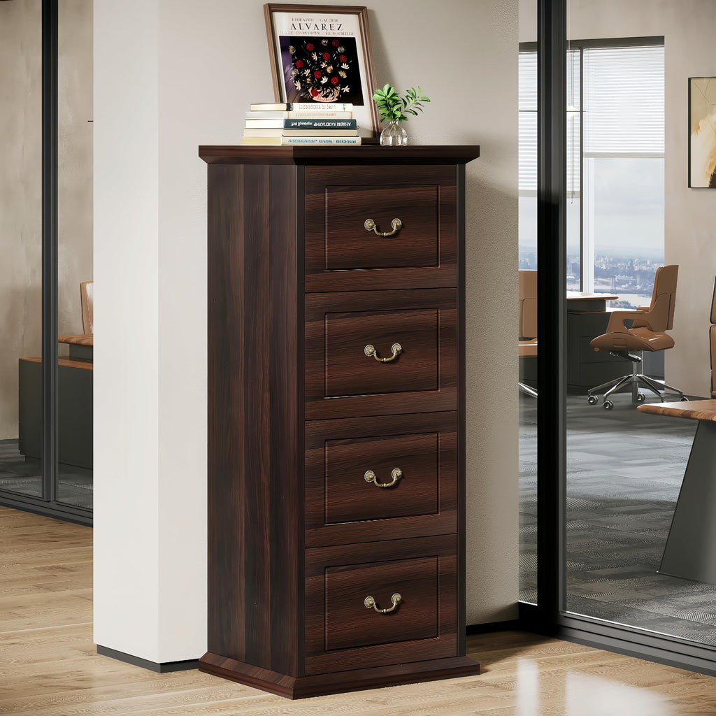 4 Drawer Walnut File Cabinet J194