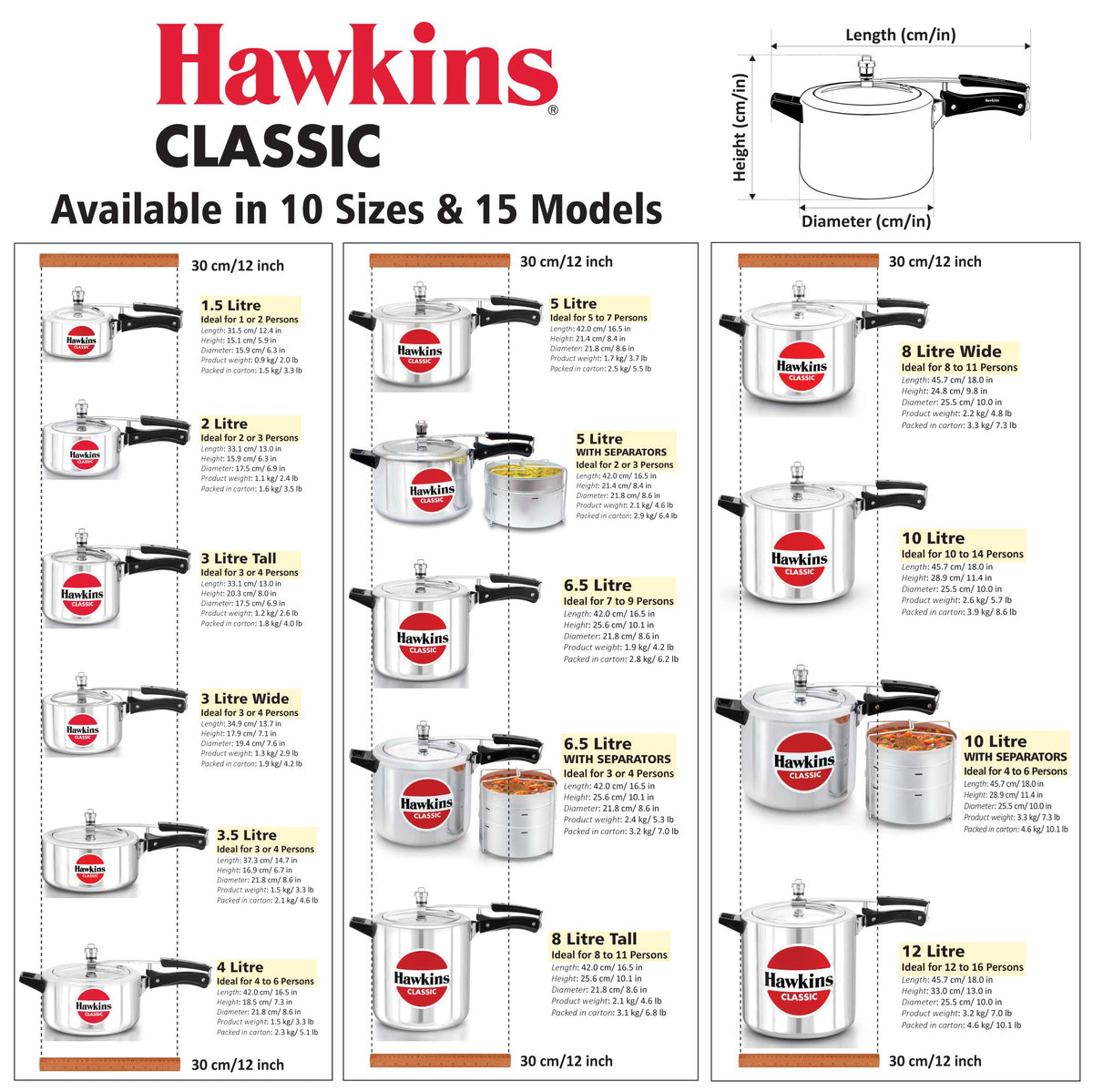 2 Litre Classic Pressure Cooker J4883