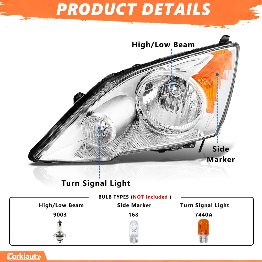 Halogen Headlight Assembly Pair Chrome Housing Clear Lens N45502