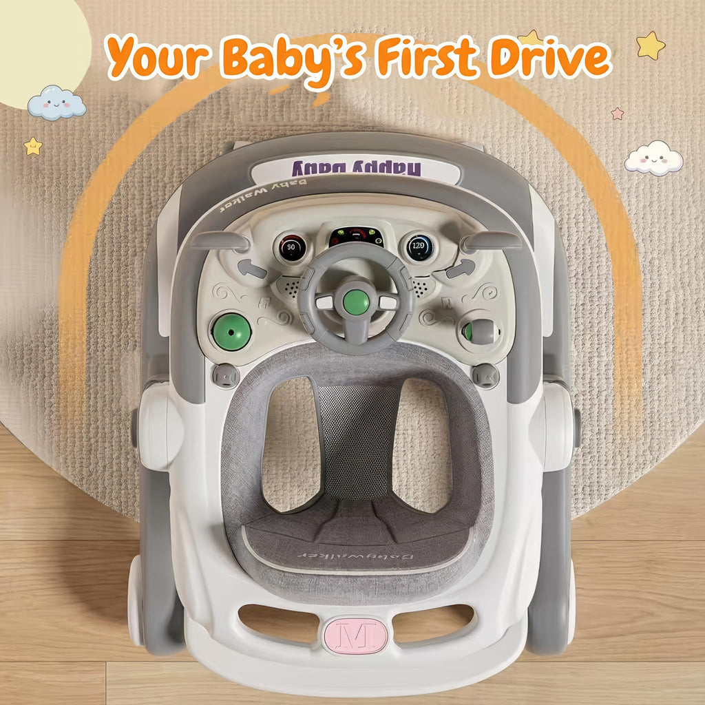 Foldable Baby Walker with Wheels and Bouncing Foot Mat X965616