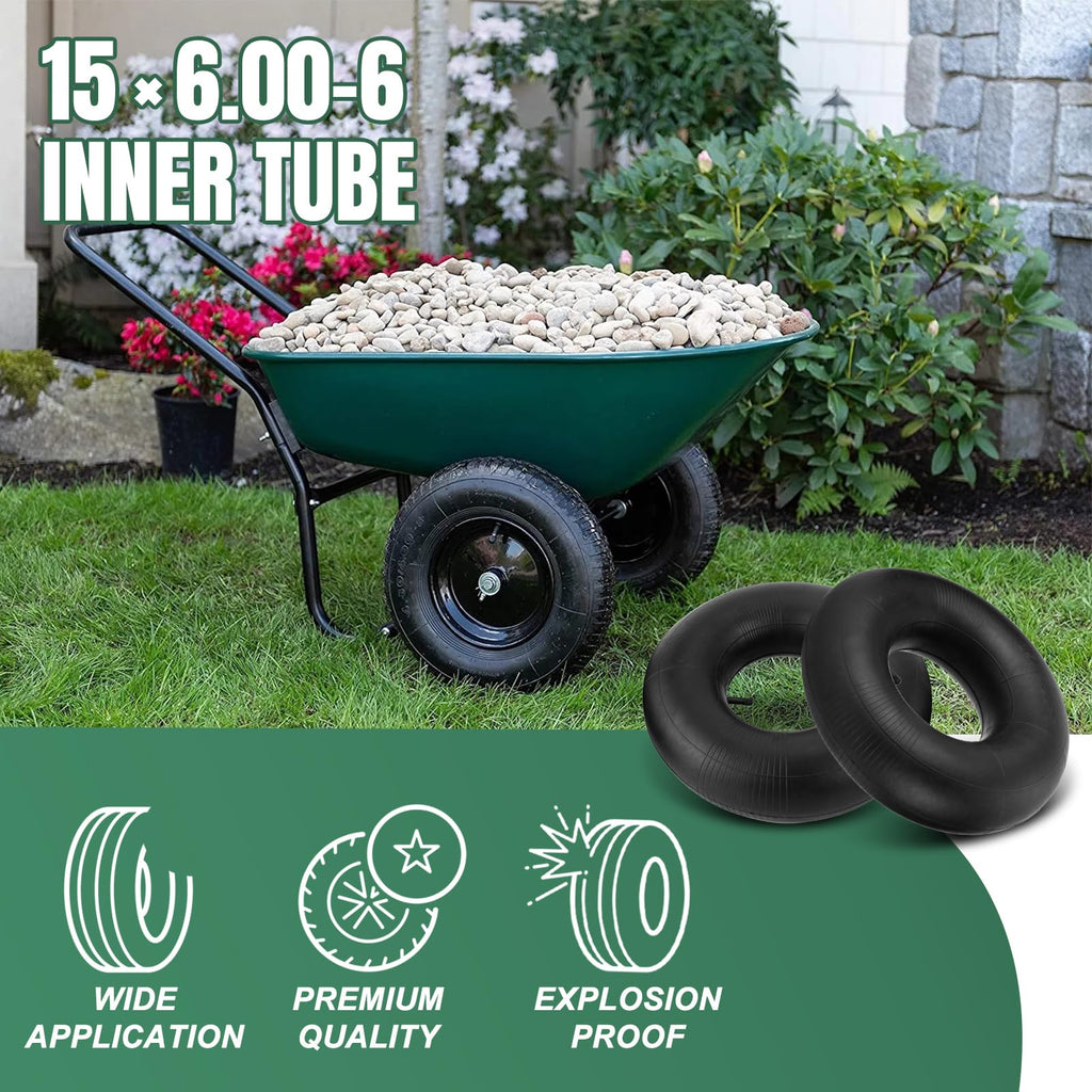 15x6.00-6 Inner Tube with Straight Valve Stem 2-Pack A258445