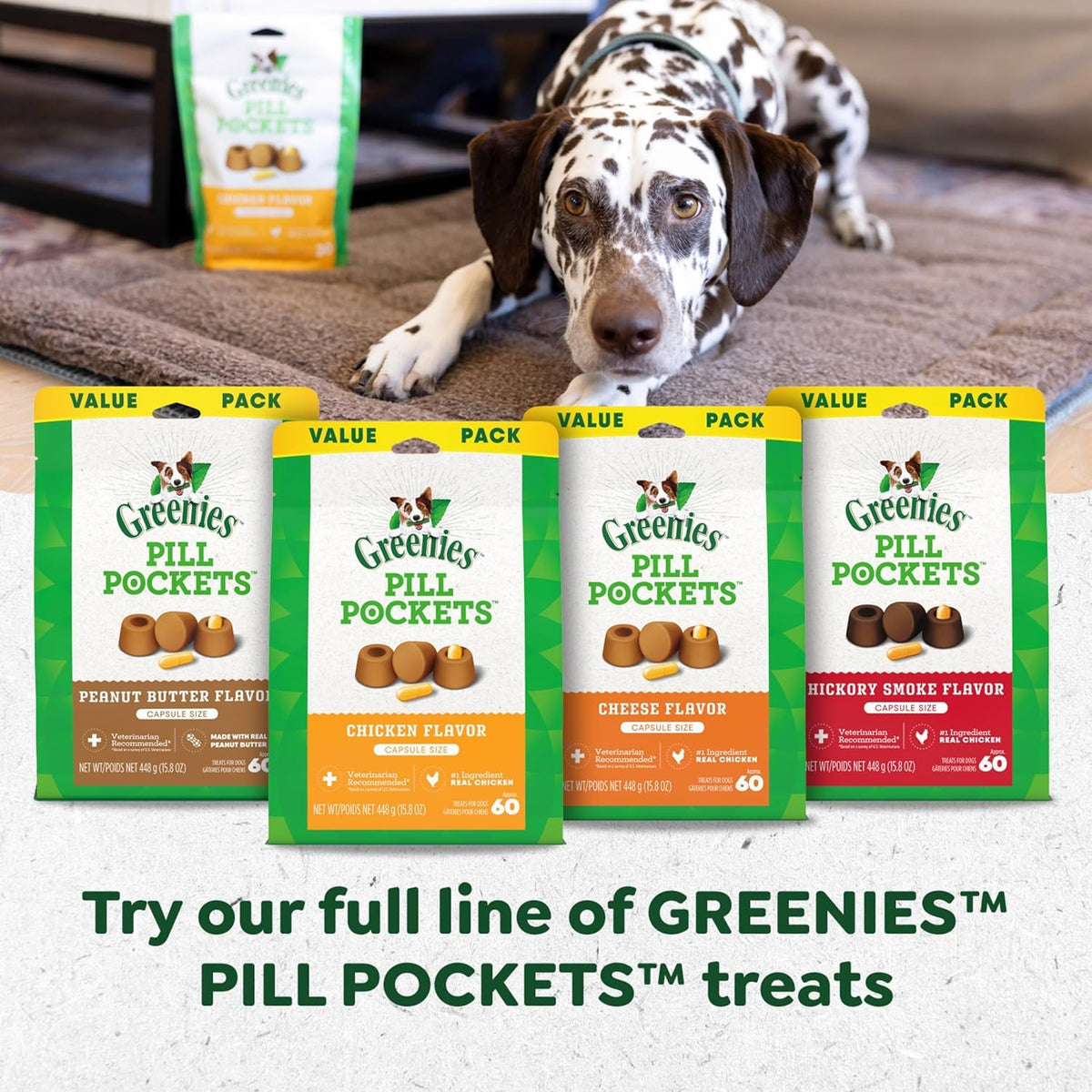 Chicken Flavor Capsule Treats for Dogs 15.8-Ounce 3 Pack G66259